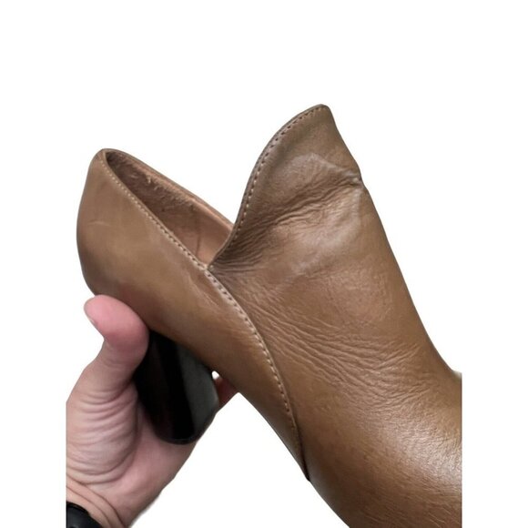 Anthropologie Fortress of Inca Heels Bootie Open Toe Size 6 Camel Brown - Picture 11 of 11